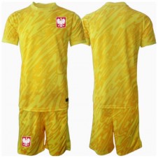 Polen Målvakt Hemmaställ Barn EM 2024 Korta ärmar (+ Korta byxor)